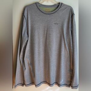 Orvis Trout Bum Mens Size Large Gray With Black Stitching Long Sleeve T Shirt